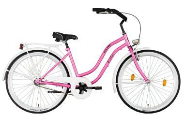26 Koliken Cruiser kerékpár női ciklámen-fehér